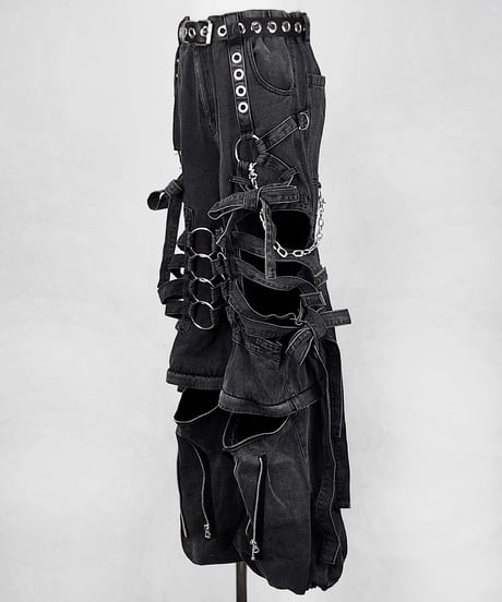 《ボンテージデニムパンツ》GRAY
