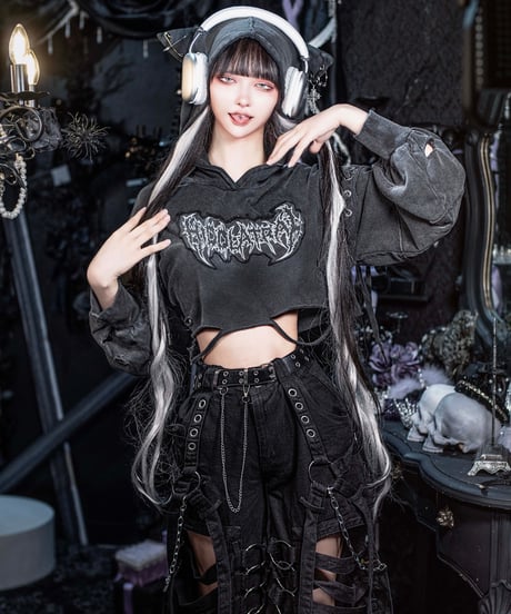 《ボンテージデニムパンツ》BLACK