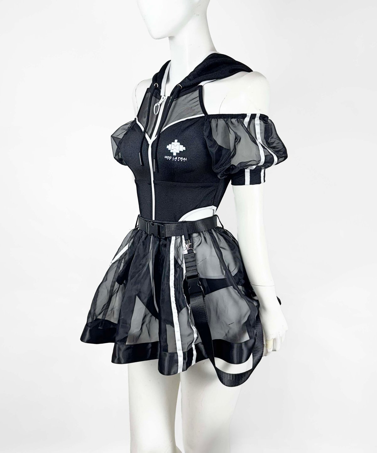 サイバーパーカーワンピース水着》BLACK | HIDOLATRAL THEODOL