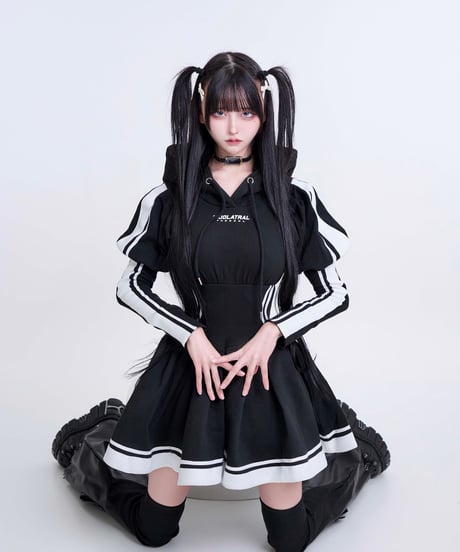 《ジャージロリィタパーカーOP》BLACK