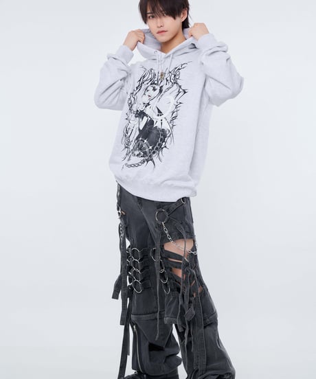 《rurudoイラストパーカー》GRAY