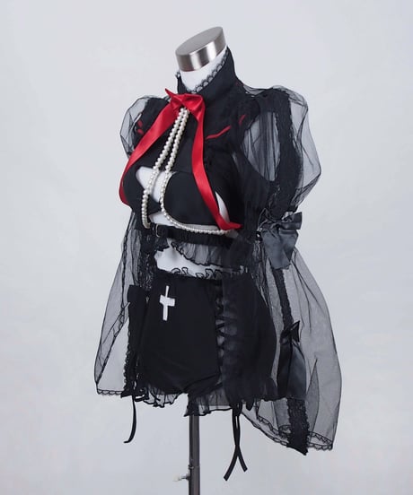 《リボンレース姫袖ボレロ》BLACK