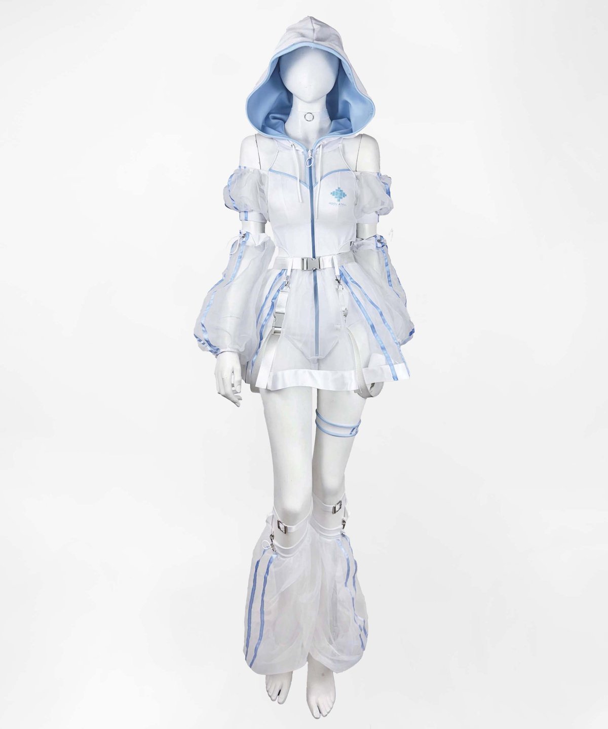 サイバーパーカーワンピース水着》WHITE | HIDOLATRAL THEODOL