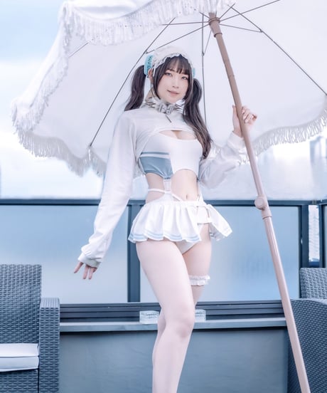 《サイバージャージスイムウェア/ラッシュガード&スカート 》WHITE