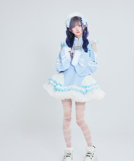 《チャイナメイドワンピース》SAX❤︎再販❤︎