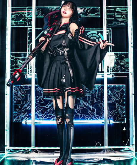 《機械少女着物ジャージセットアップ》BLACK
