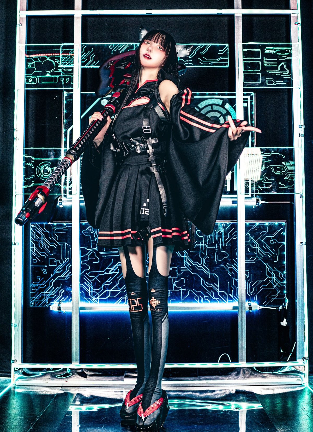 機械少女着物ジャージセットアップ》BLACK | HIDOLATRAL THEODOL 機械少女着物ジャージセットアップ》BLACK | HIDOLATRAL THEODOL