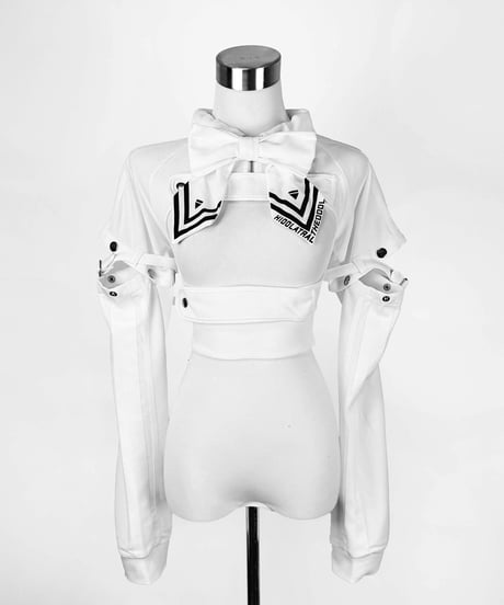《胸空きミニ丈ジャージ》WHITE