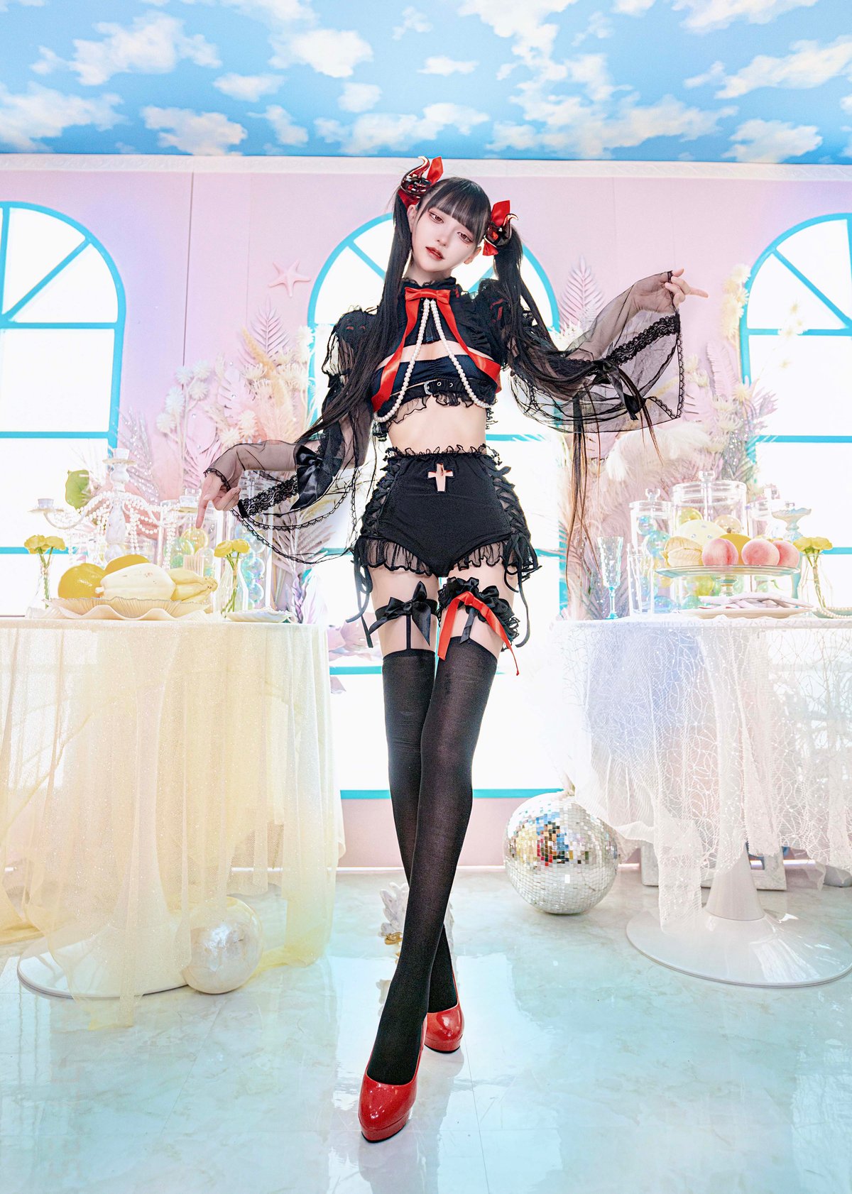 HIDOLATRAL THEODOL デビルスイムウェア&リボンレース姫袖ボレロ リボンレース姫袖ボレロ》BLACK | HIDOLATRAL THEODOL