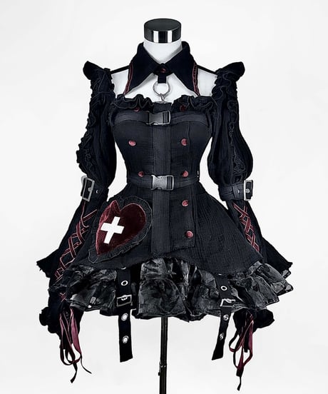 《退廃ガーゼナースセットアップ》BLACK