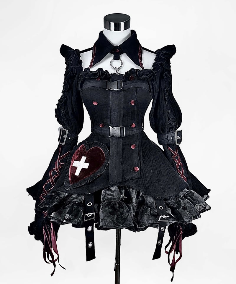 退廃ガーゼナースセットアップ》BLACK | HIDOLATRAL THEODOL