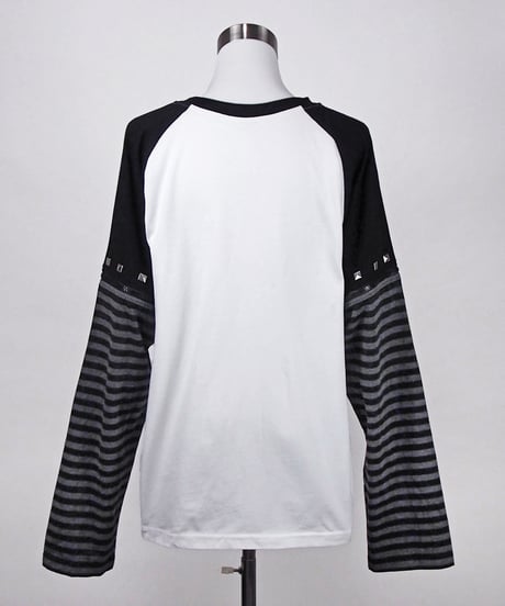 《3wayイラストラグランTシャツ》GRAY BORDER