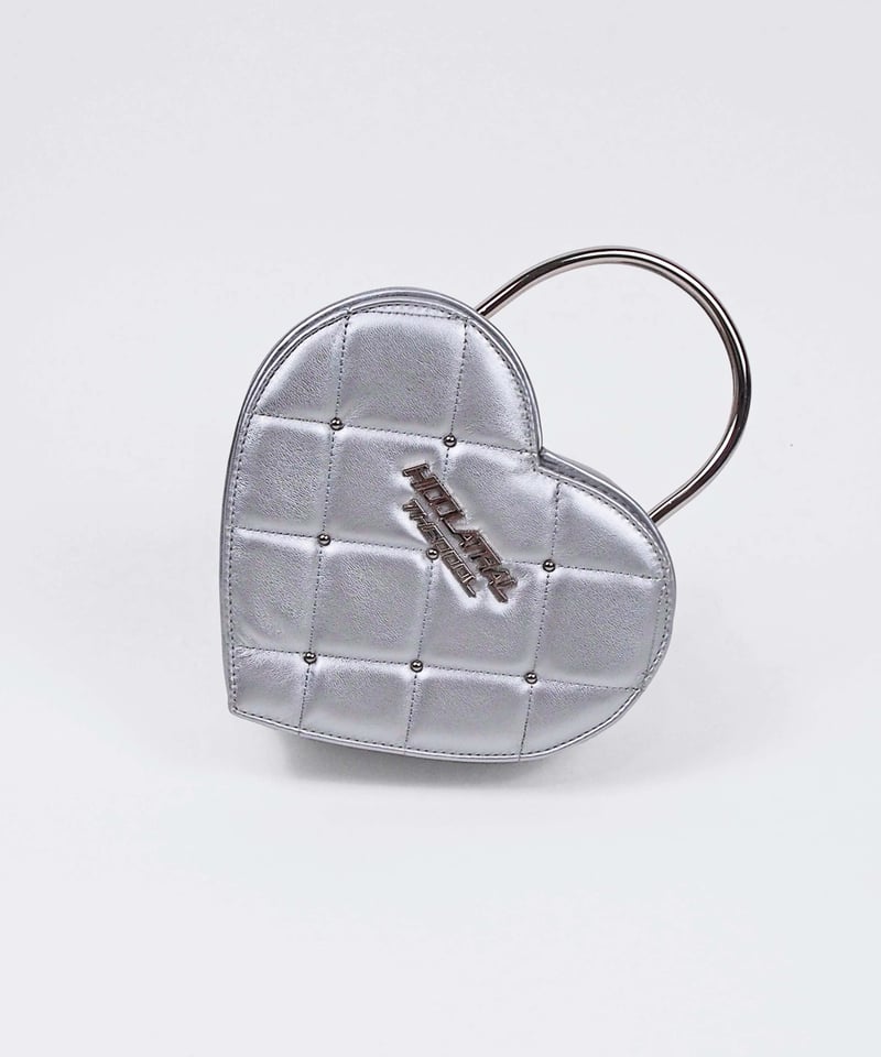 ECODAY ハンドバッグ ホワイト ハート型南京錠付き ハート南京錠バッグ》SILVER | HIDOLATRAL THEODOL