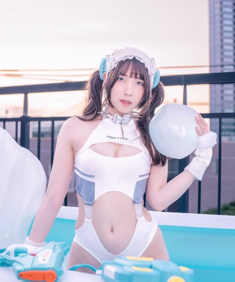 《サイバージャージスイムウェア/ラッシュガード&スカート 》WHITE