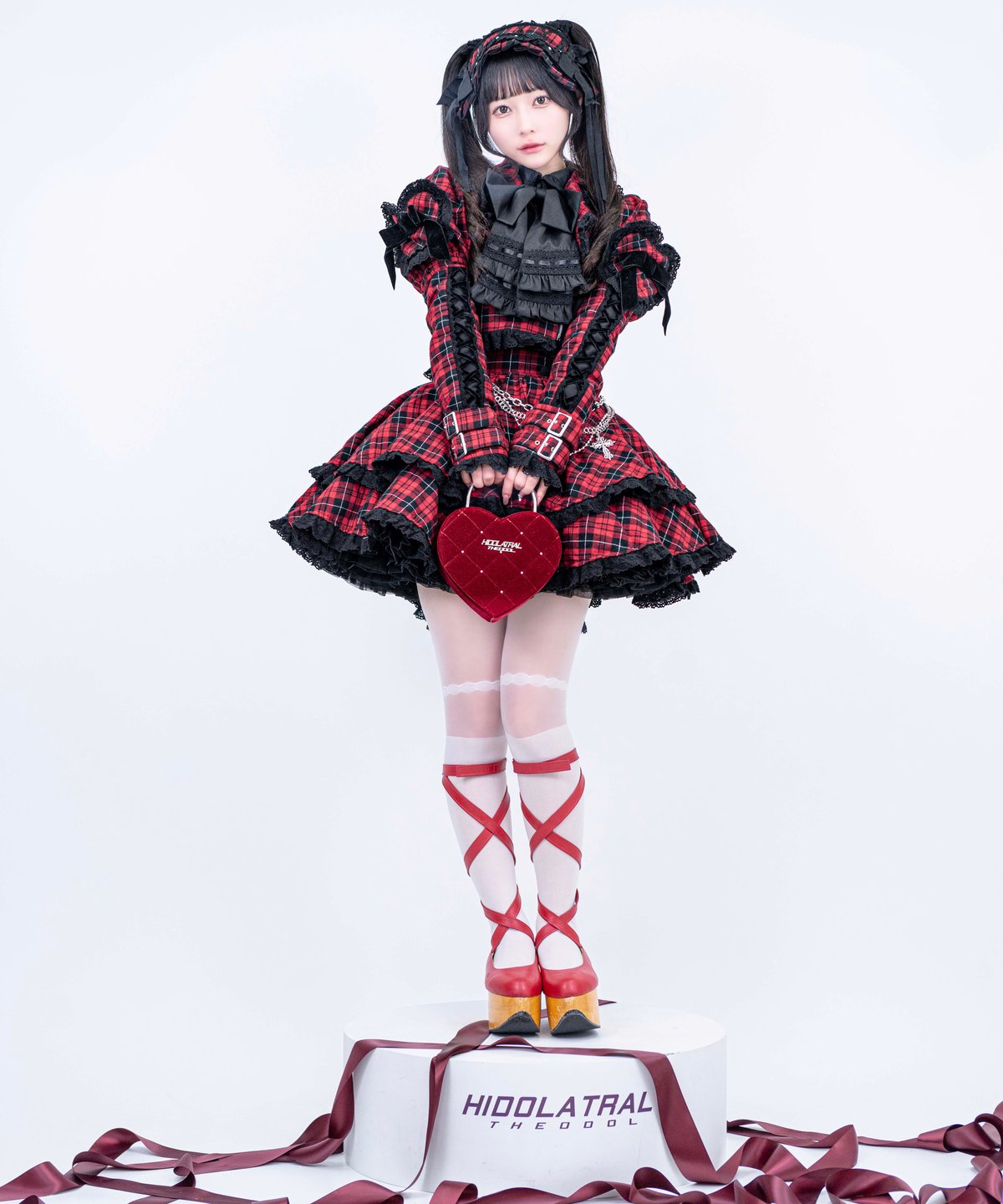 2段フリルコルセットスカート》RED | HIDOLATRAL THEODOL