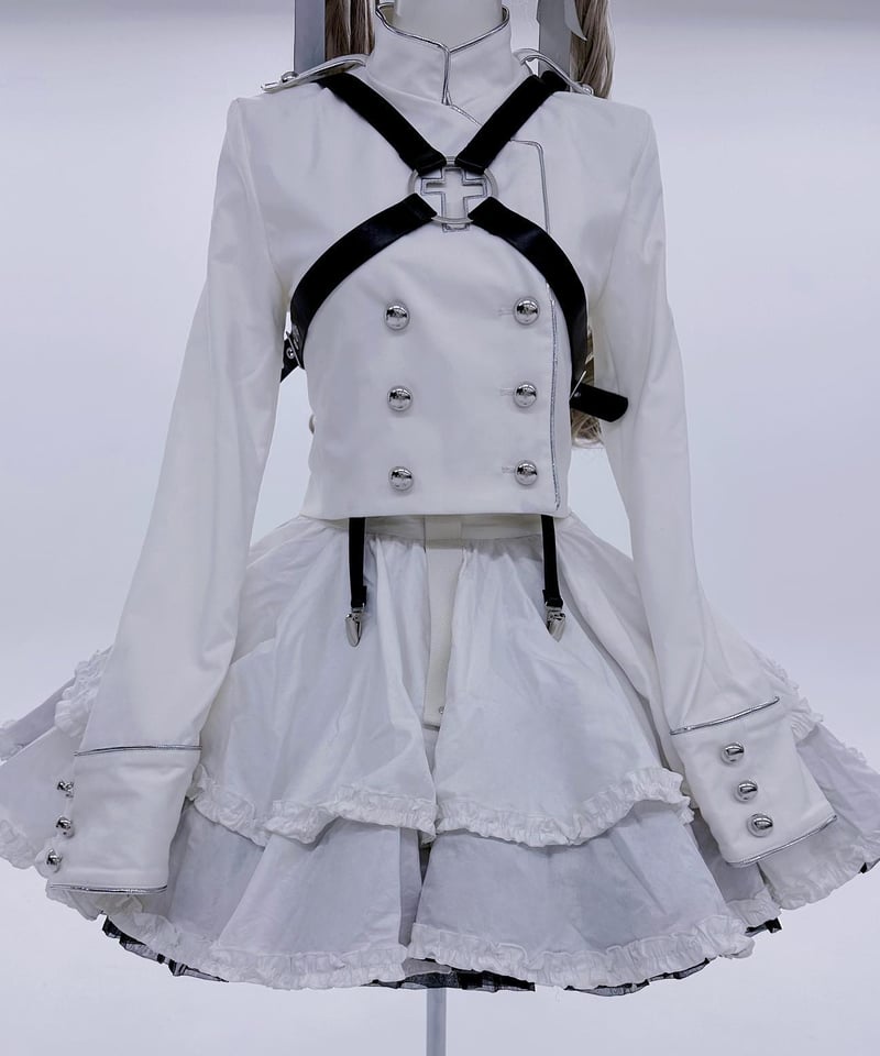 拘束十字架軍服ジャケット》WHITE | HIDOLATRAL THEODOL