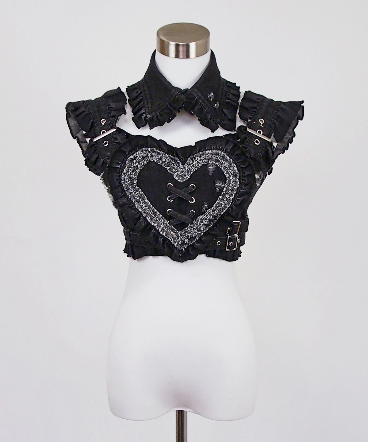 XODIAC ボムス サインポラロイド レア衣装 y2kデニムハートビスチェ》BLACK | HIDOLATRAL THEODOL