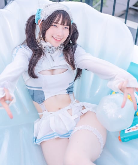 《サイバージャージスイムウェア/ラッシュガード&スカート 》WHITE