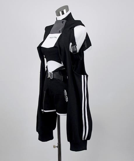 《スポーツショートパーカー》BLACK