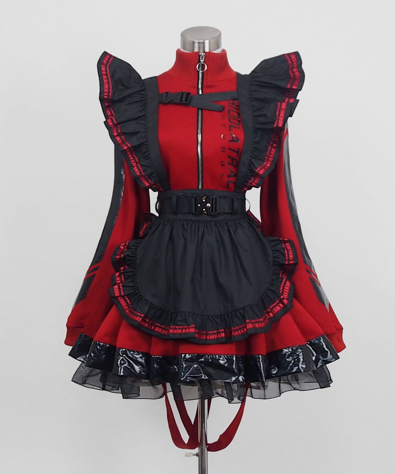 サイバーメイドエプロン》BLACK×RED | HIDOLATRAL THEODOL