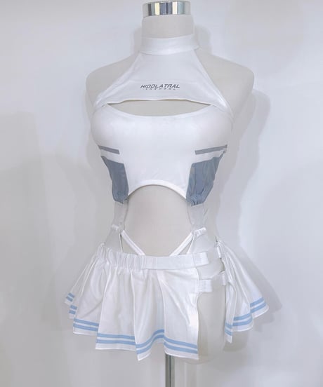 《サイバージャージスイムウェア/ラッシュガード&スカート 》WHITE