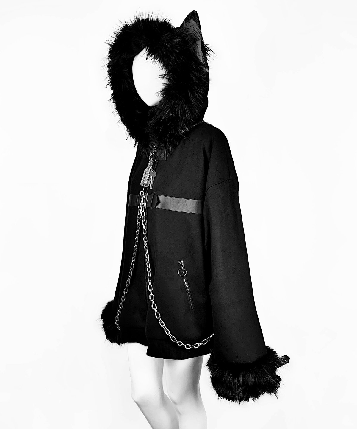 オオカミファーコート》BLACK | HIDOLATRAL THEODOL