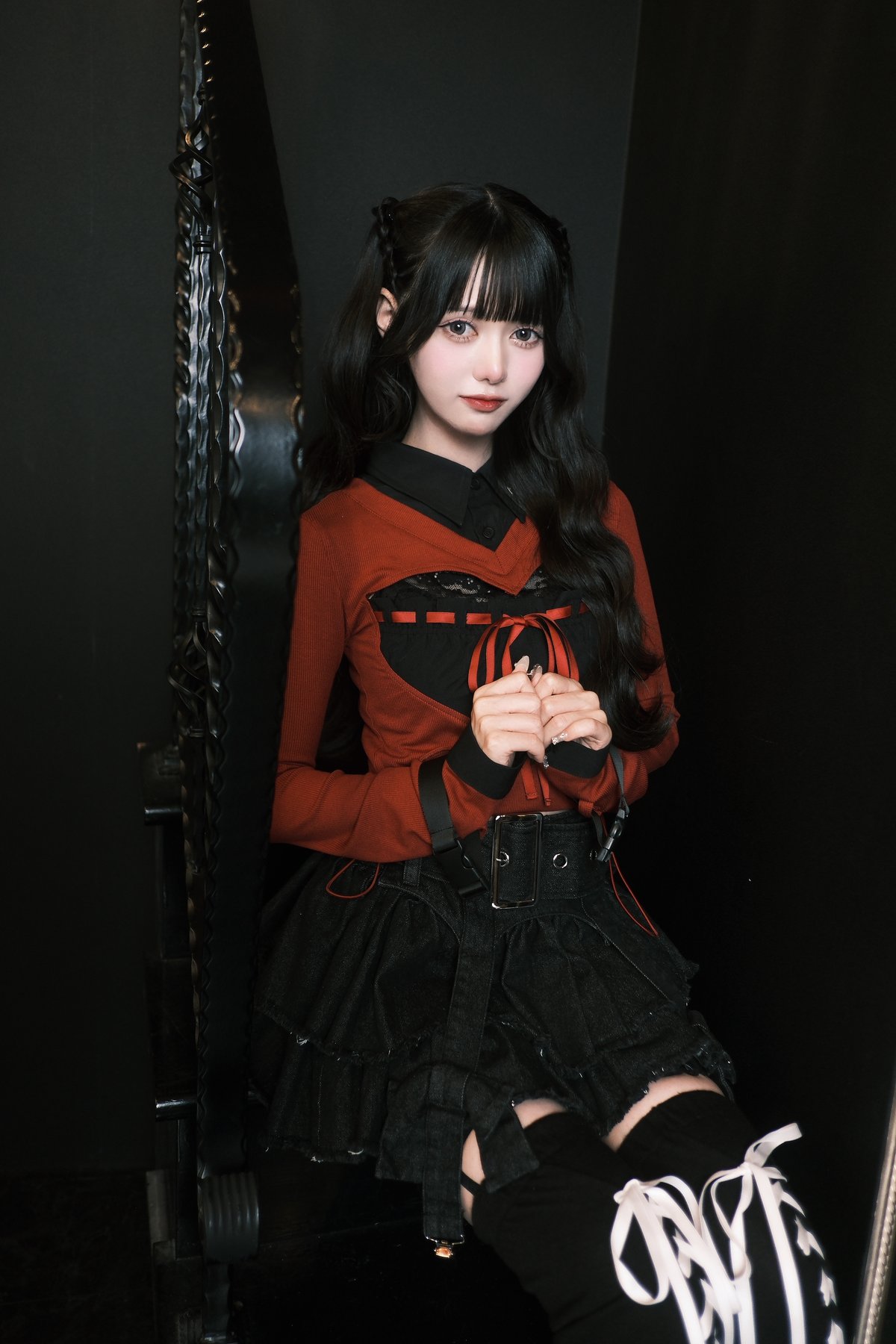 HIDOLATRAL THEODOL ハート胸空きニット BLACK ハート胸空きニット》BLACK | HIDOLATRAL THEODOL