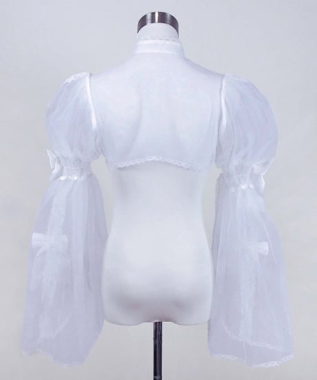 《リボンレース姫袖ボレロ》WHITE
