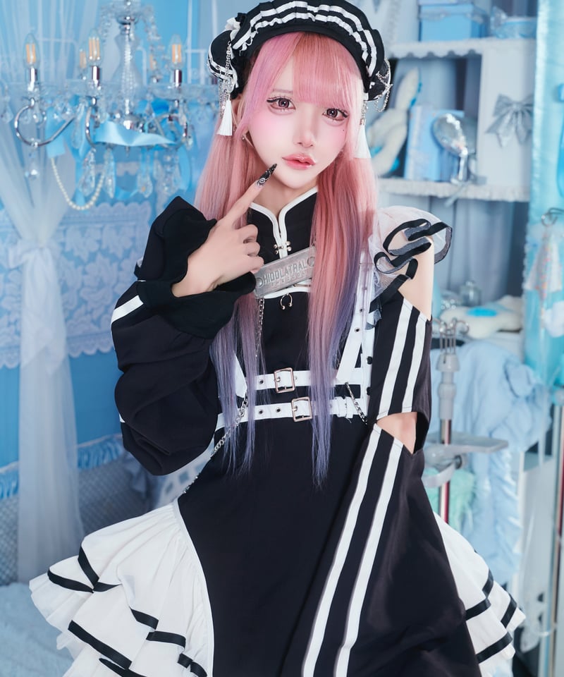 チャイナメイドワンピース》BLACK❤︎再販❤︎ | HIDOLATRAL THEODOL