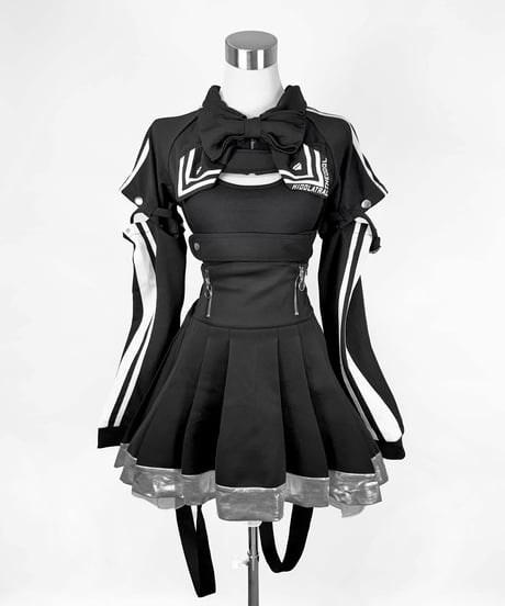 《胸空きミニ丈ジャージ》BLACK