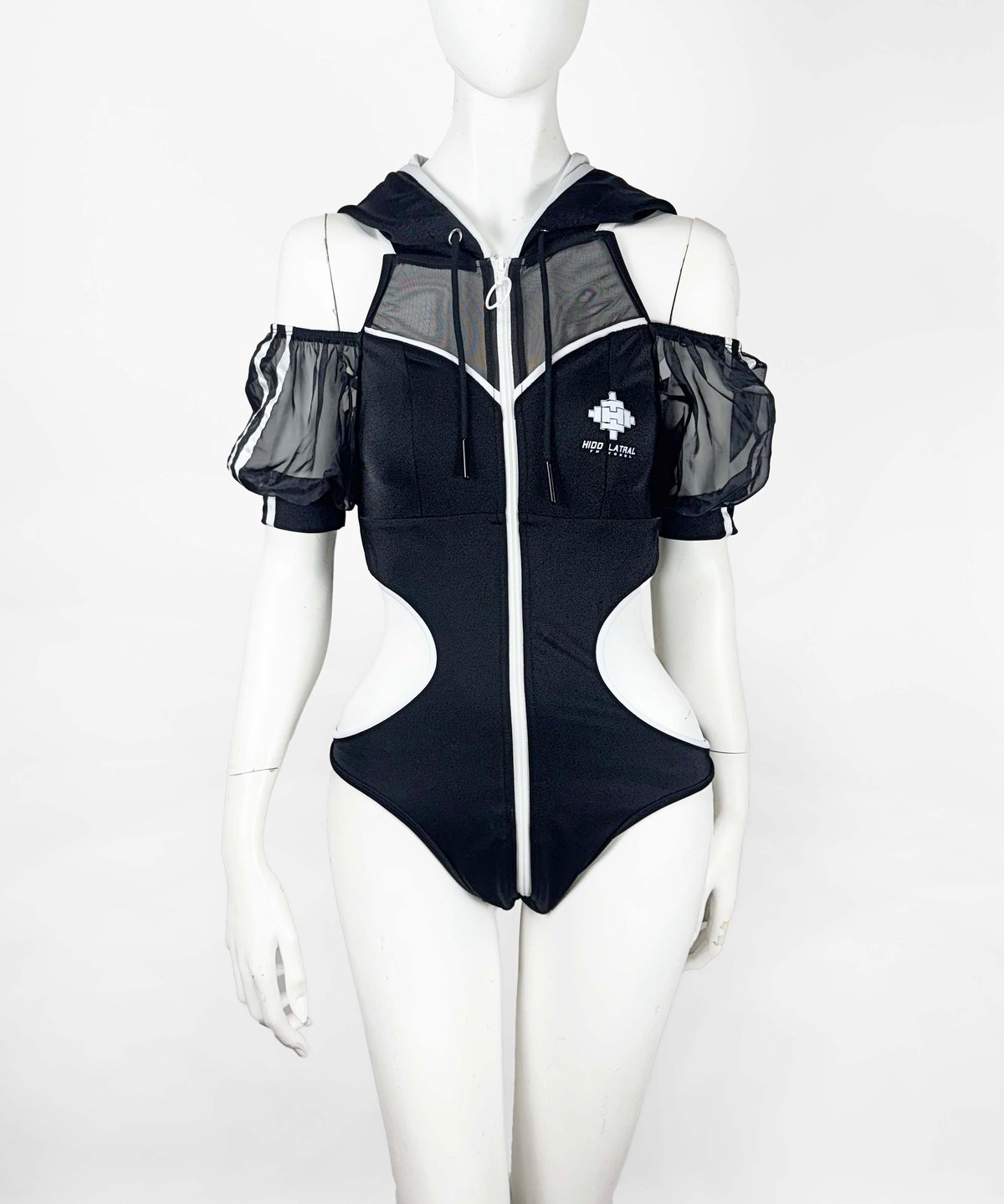 2着セット　新品　イドラタールテオドール　サイバーパーカーワンピース水着　地雷系 サイバーパーカーワンピース水着》BLACK | HIDOLATRAL THEODOL