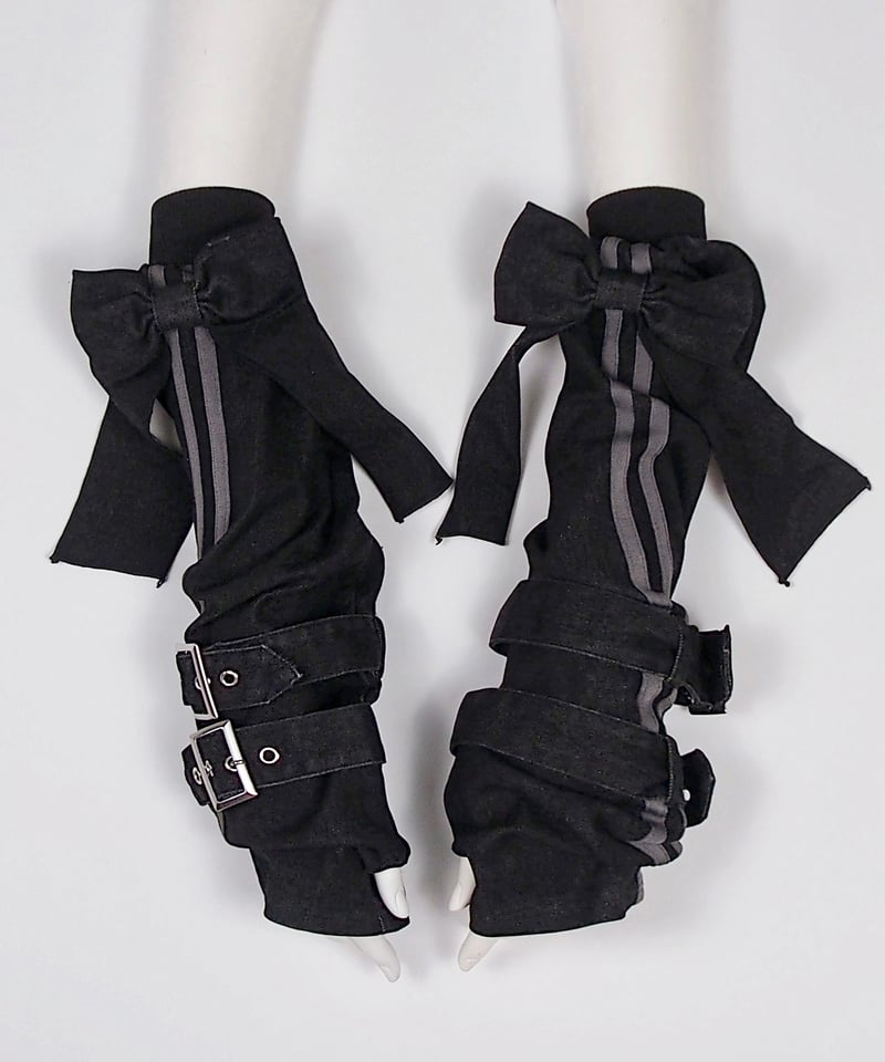 リボンデニムアームカバー》BLACK | HIDOLATRAL THEODOL