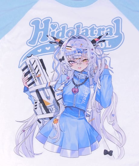 《3wayイラストラグランTシャツ》SAX
