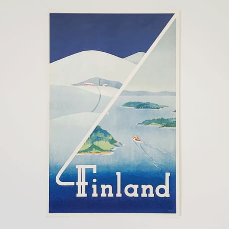 「フィンランドの夏と冬」ビンテージポスターモチーフ・大判ポストカード