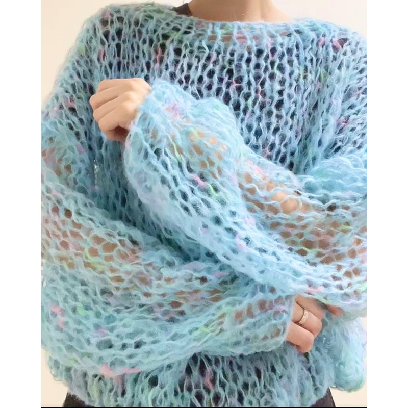 mohair knit pullover（light blue mix）プルオーバーモヘアニッ