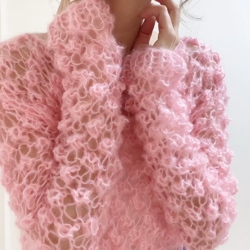 mohair knit pullover(pink)プルオーバーモヘアニット(ピンク mohair knit pullover(pink)プルオーバーモヘアニット(ピンク