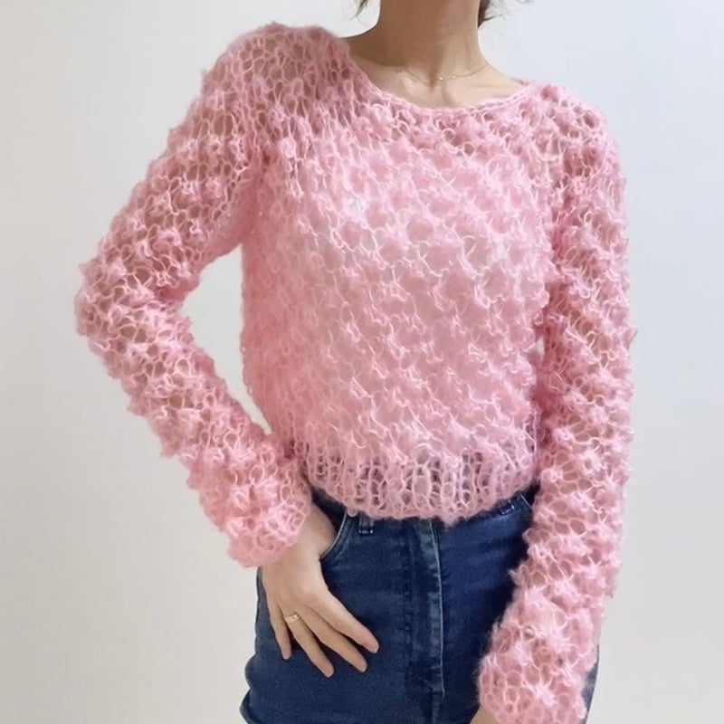mohair knit pullover（pink）プルオーバーモヘアニット（ピンク