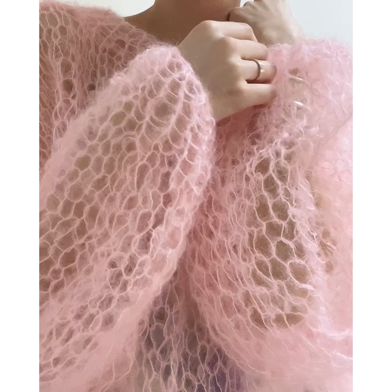 mohair knit pullover（baby pink）プルオーバーモヘアニット