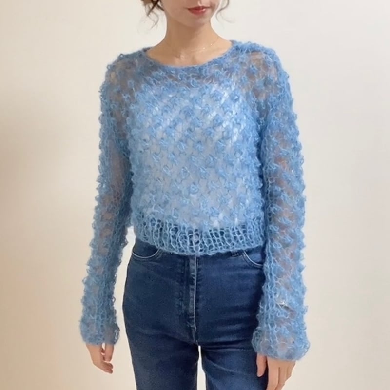 美品 【PERVERZE】Teddy knit Coat モヘア ブルー ニット Teddy Knit Coat – PALETTE art alive ONLINE STORE