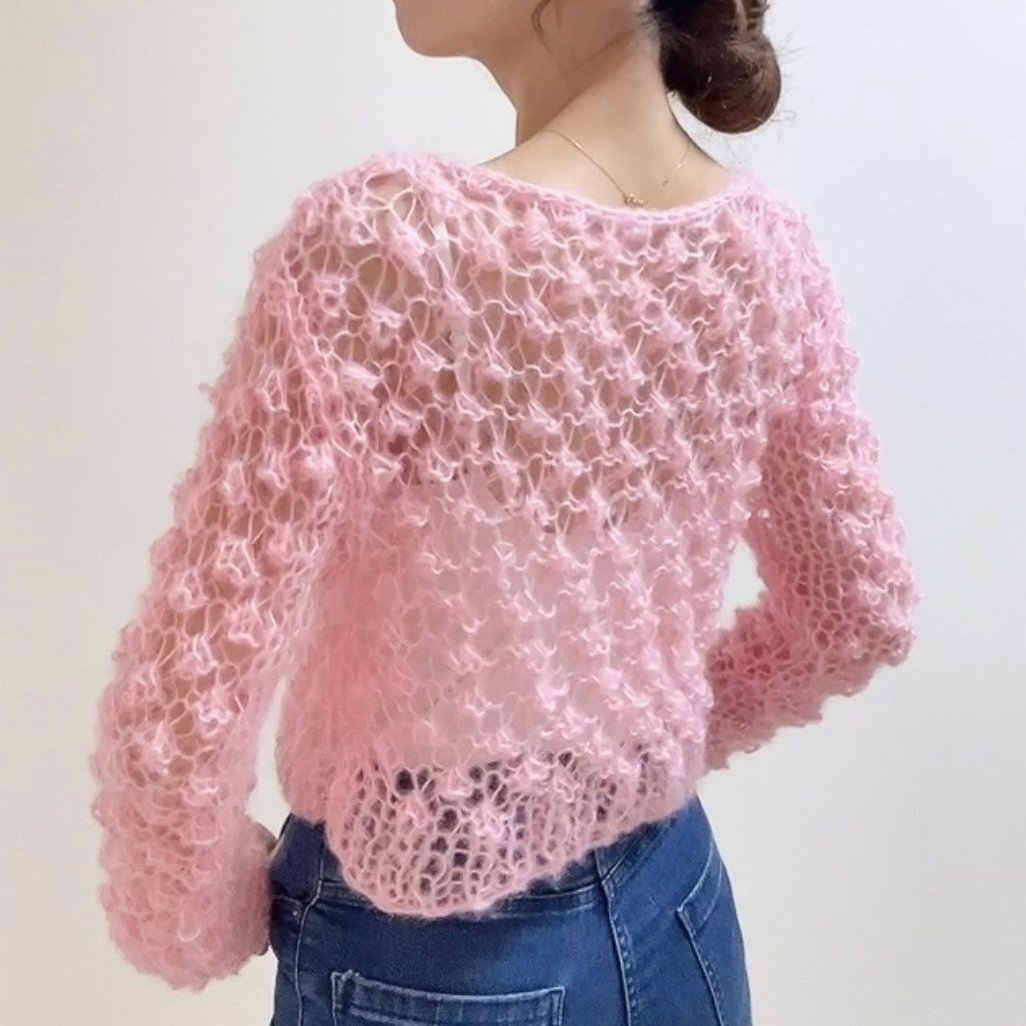 mohair knit pullover（pink）プルオーバーモヘアニット（ピンク）#256