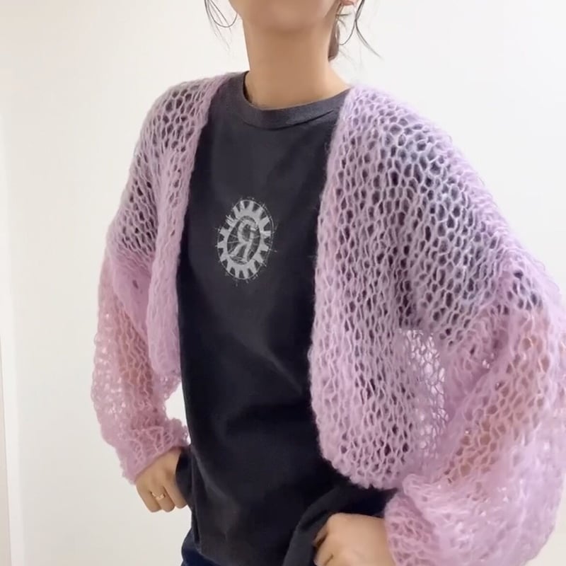 トップス  Cobian mohair cardigan purple mohair knit cardigan（purple）モヘアニットカーディガン（パープル）#