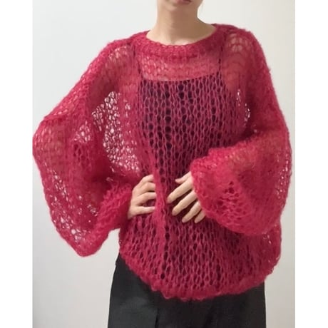 mohair knit pullover（Rose）プルオーバーモヘアニット（ローズ）#356