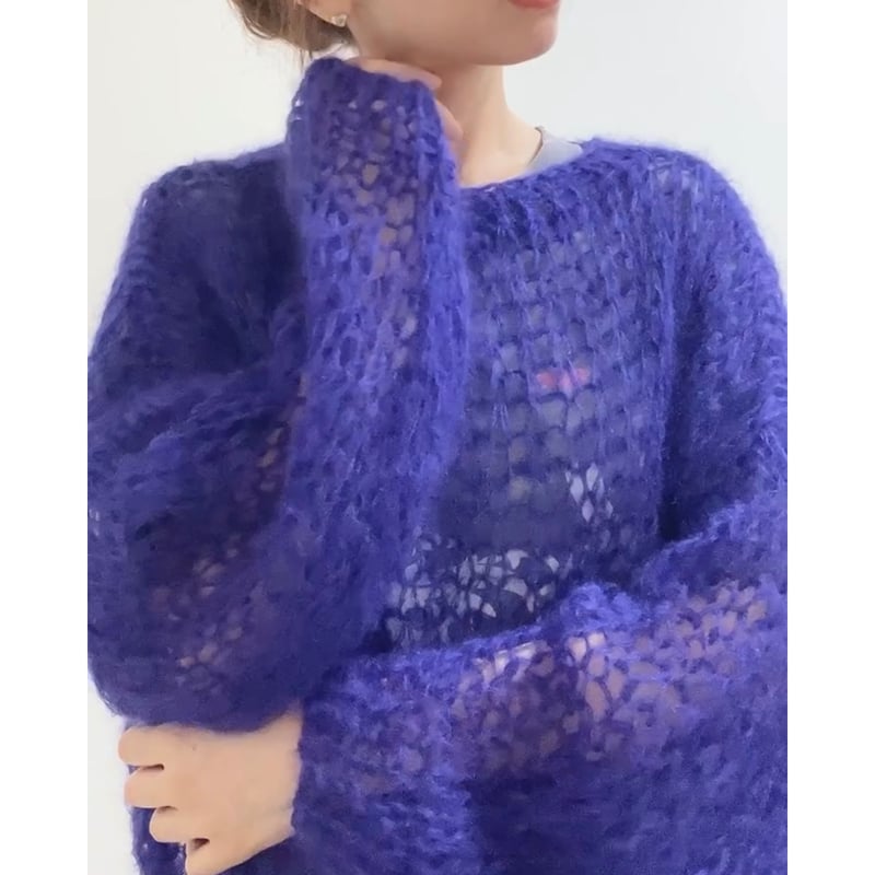 mohair knit pullover(Bluepurple)プルオーバーモヘアニット mohair knit pullover(Bluepurple)プルオーバーモヘアニット