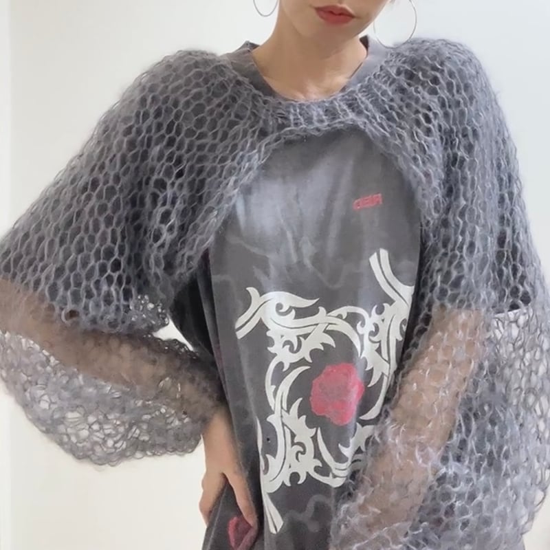 mohair knit sleeves（gray）モヘアニットスリーブ（グレー）#308 |