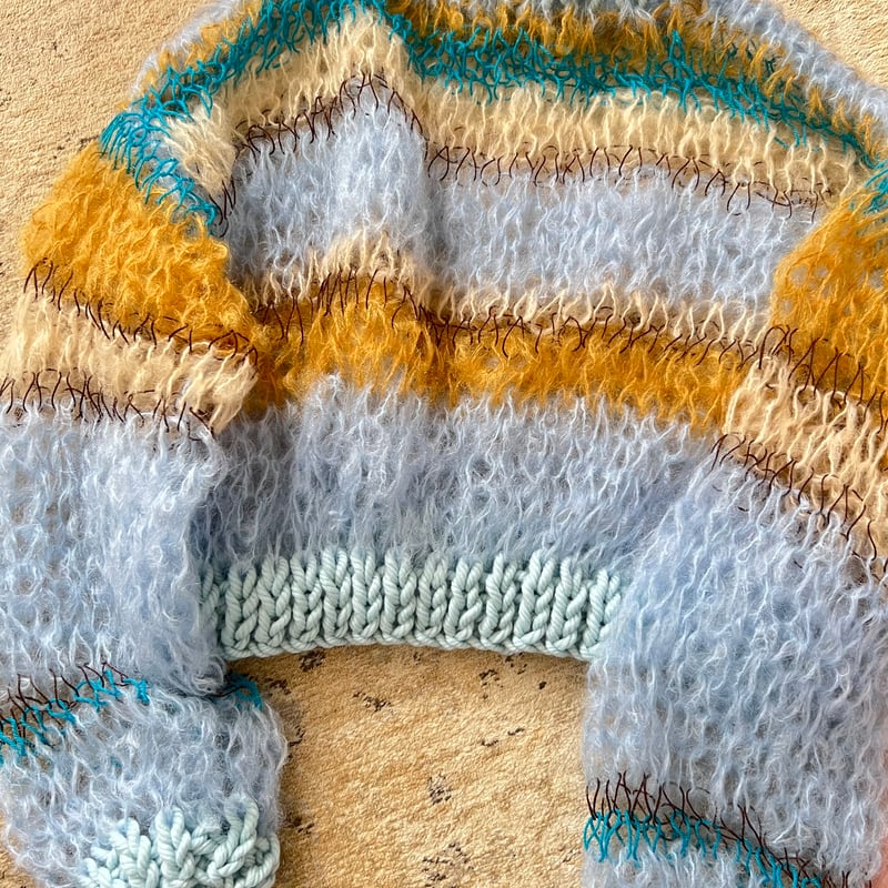 mohair knit pullover(blue)プルオーバーモヘアニット(ブルー mohair knit pullover(blue)プルオーバーモヘアニット(ブルー