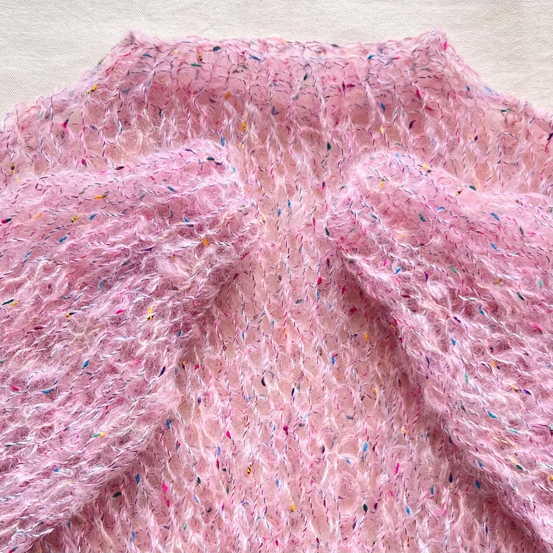 mohair knit pullover(pink multi colors)プルオーバーモヘ mohair knit pullover(pink multi colors)プルオーバーモヘ