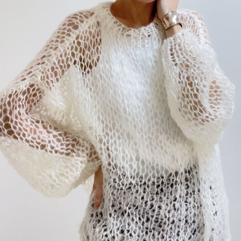 mohair knit pullover（offwhite）プルオーバーモヘアニット（オフホワ
