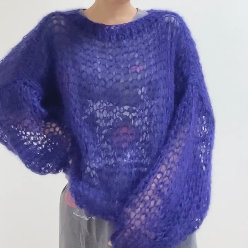 mohair knit pullover（Bluepurple）プルオーバーモヘアニット