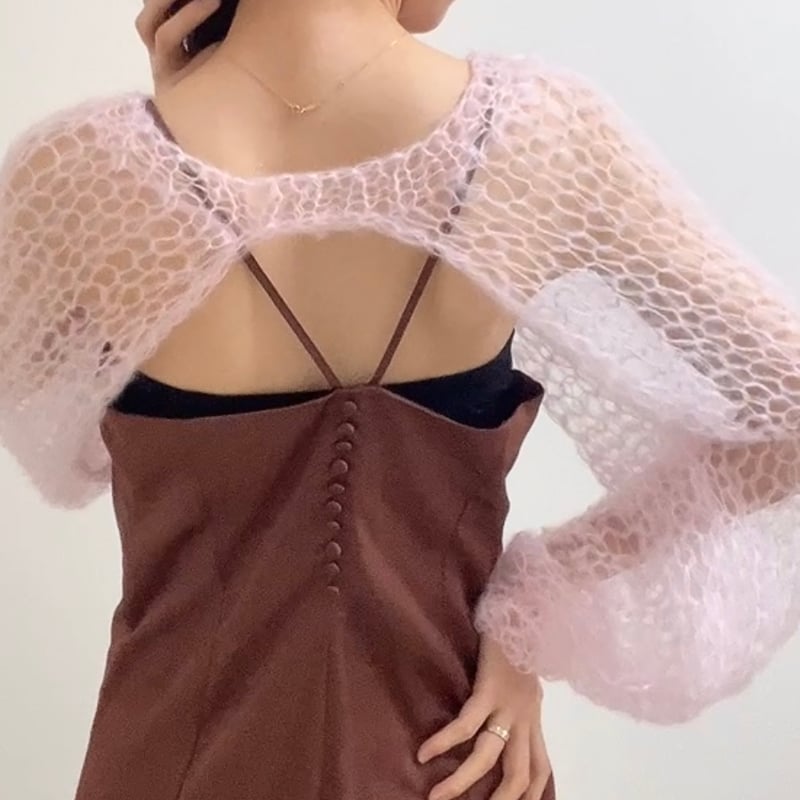 mohair knit sleeves（light pink）モヘアニットスリーブ（ライトピン