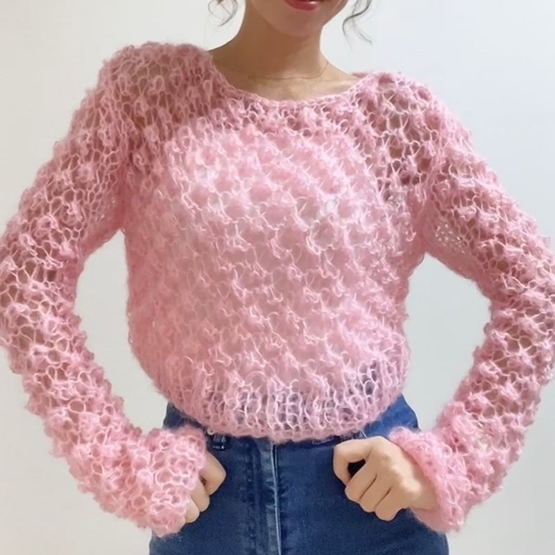 mohair knit pullover（pink）プルオーバーモヘアニット（ピンク